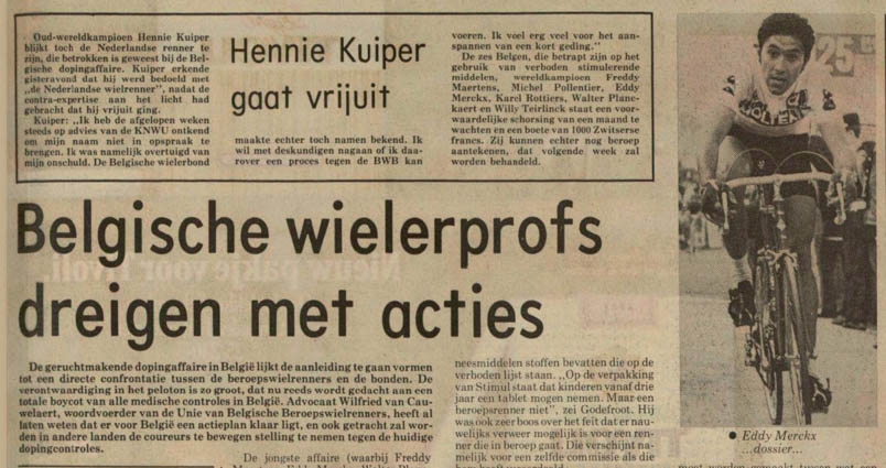 The newspaper headline leaves nothing to be desired when his name is cleared of alleged doping. 'Kuiper is acquitted', reads the headline in the Nieuwsblad van het Noorden