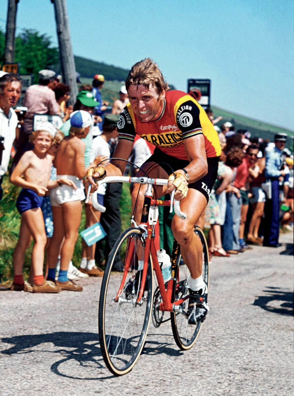 The climber Hennie Kuiper in top form. His abilities are highlighted with stage wins in the Tour stages to the top of l'Alpe d'Huez, both in 1977 and in 1978.