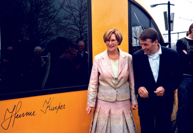 2006 At Oldenzaal station, Hennie Kuiper unveils his own train carriage together with his wife Marianne